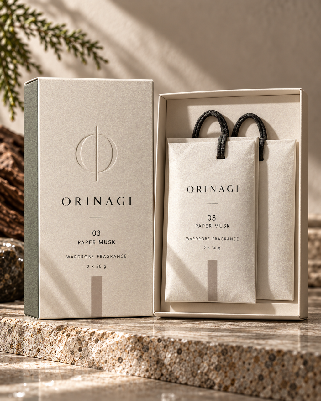 PAPER MUSK — Wardrobe Fragrance 2 × 30 g with packaging