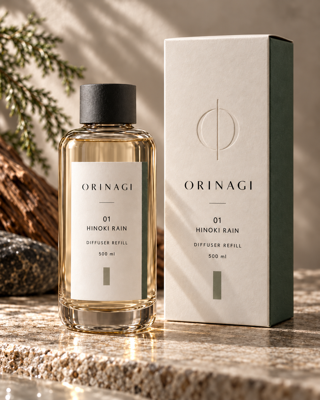 HINOKI RAIN — Diffuser Refill 500 ml with packaging