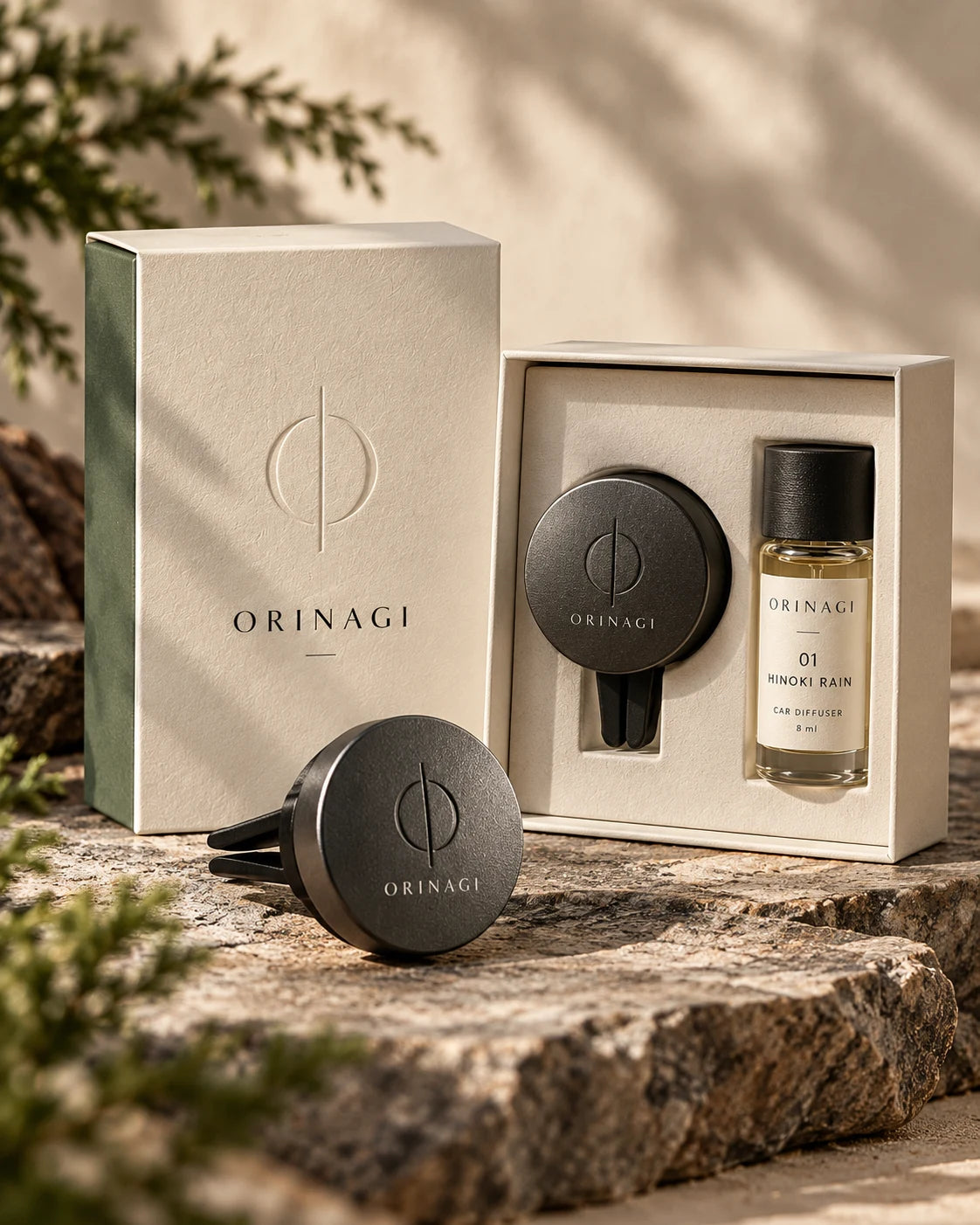 HINOKI RAIN — مجموعة معطّر السيارة ناشر عطر وعبوة تعبئة