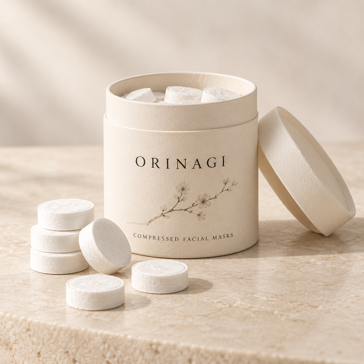 ORINAGI Compressed Facial Masks — product concept