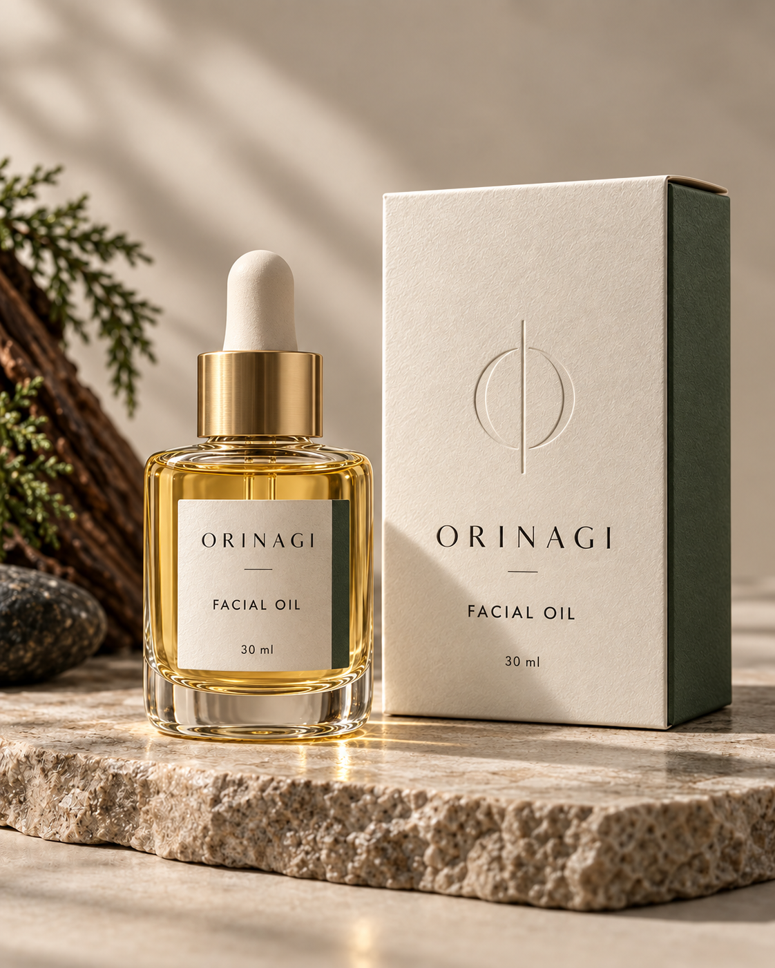ORINAGI Facial Oil — packaging concept