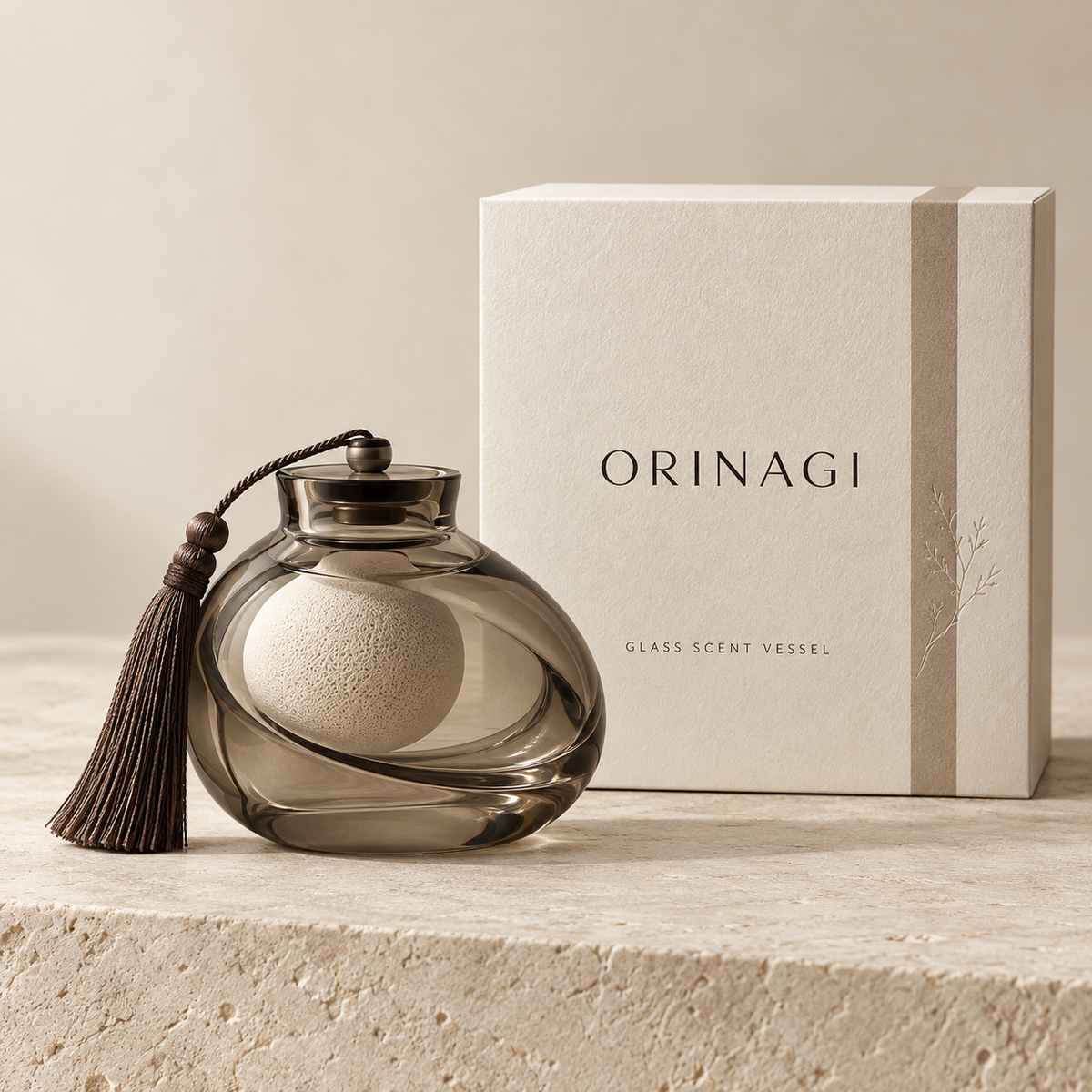 ORINAGI Glass Scent Vessel — product design concept