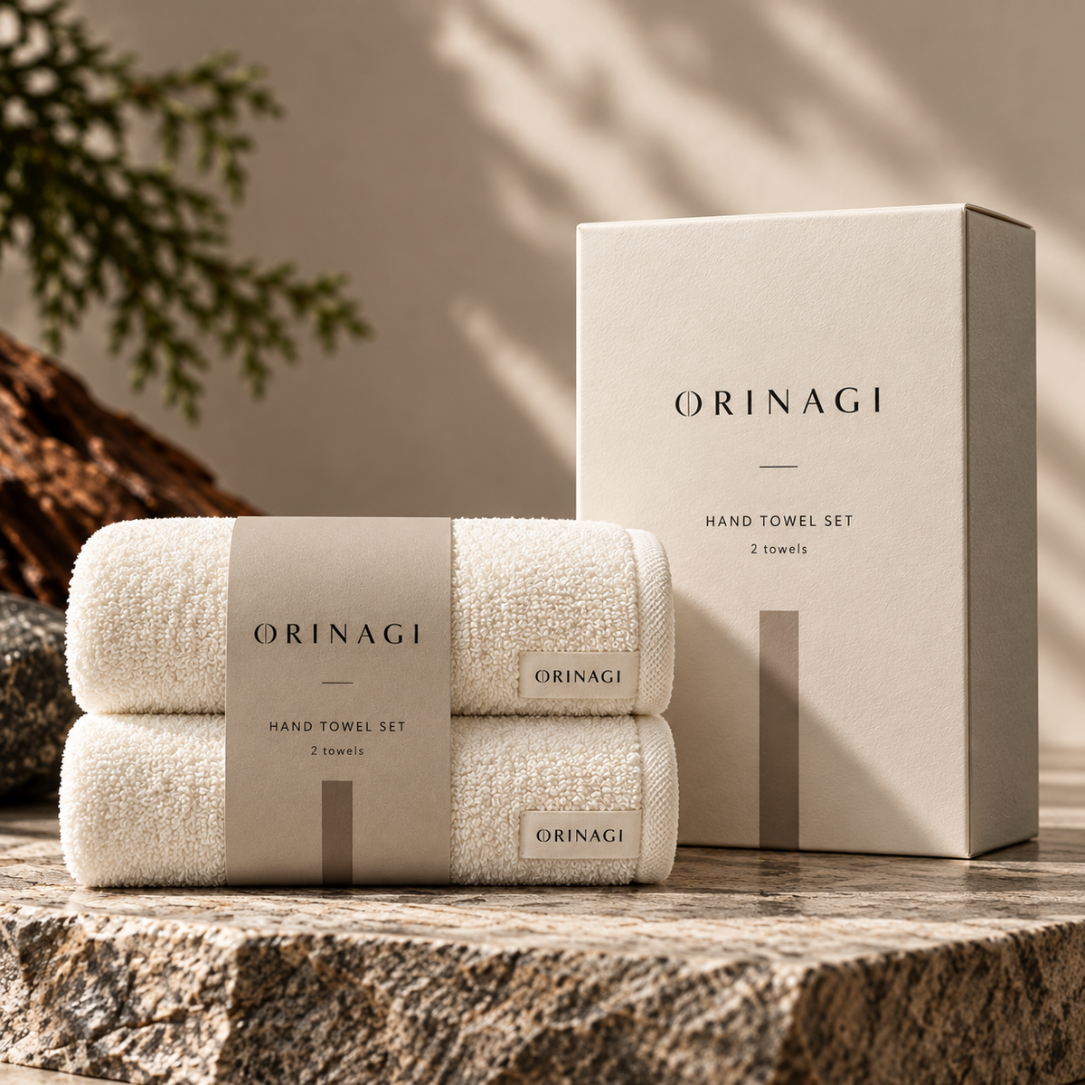 ORINAGI Hand Towel Set — packaging concept