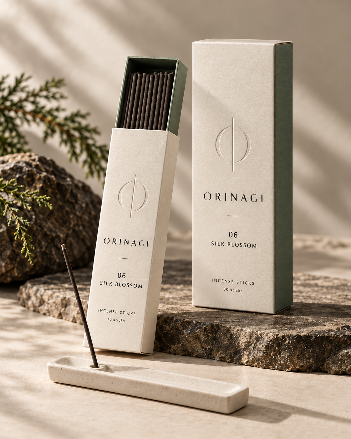 ORINAGI Incense with Holder — SILK BLOSSOM