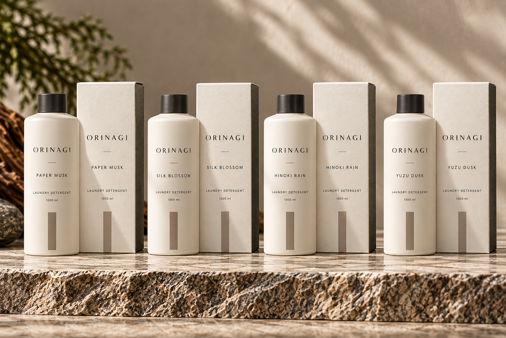 ORINAGI Laundry Detergent scent collection — packaging concepts; sold individually