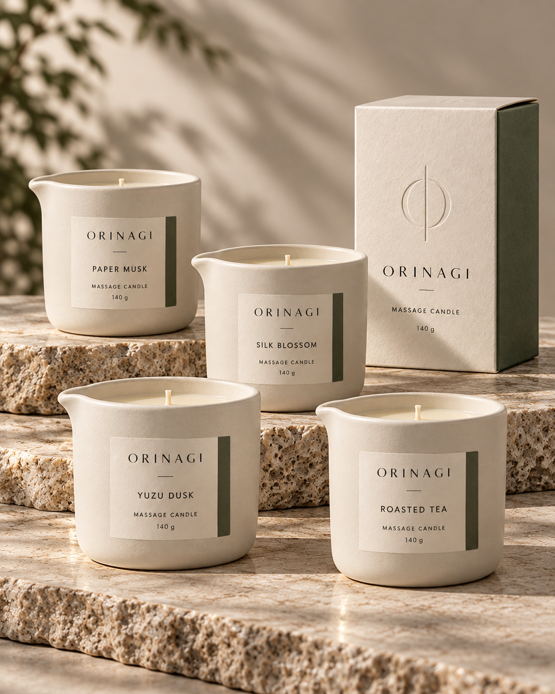 ORINAGI Massage Candle — packaging concept