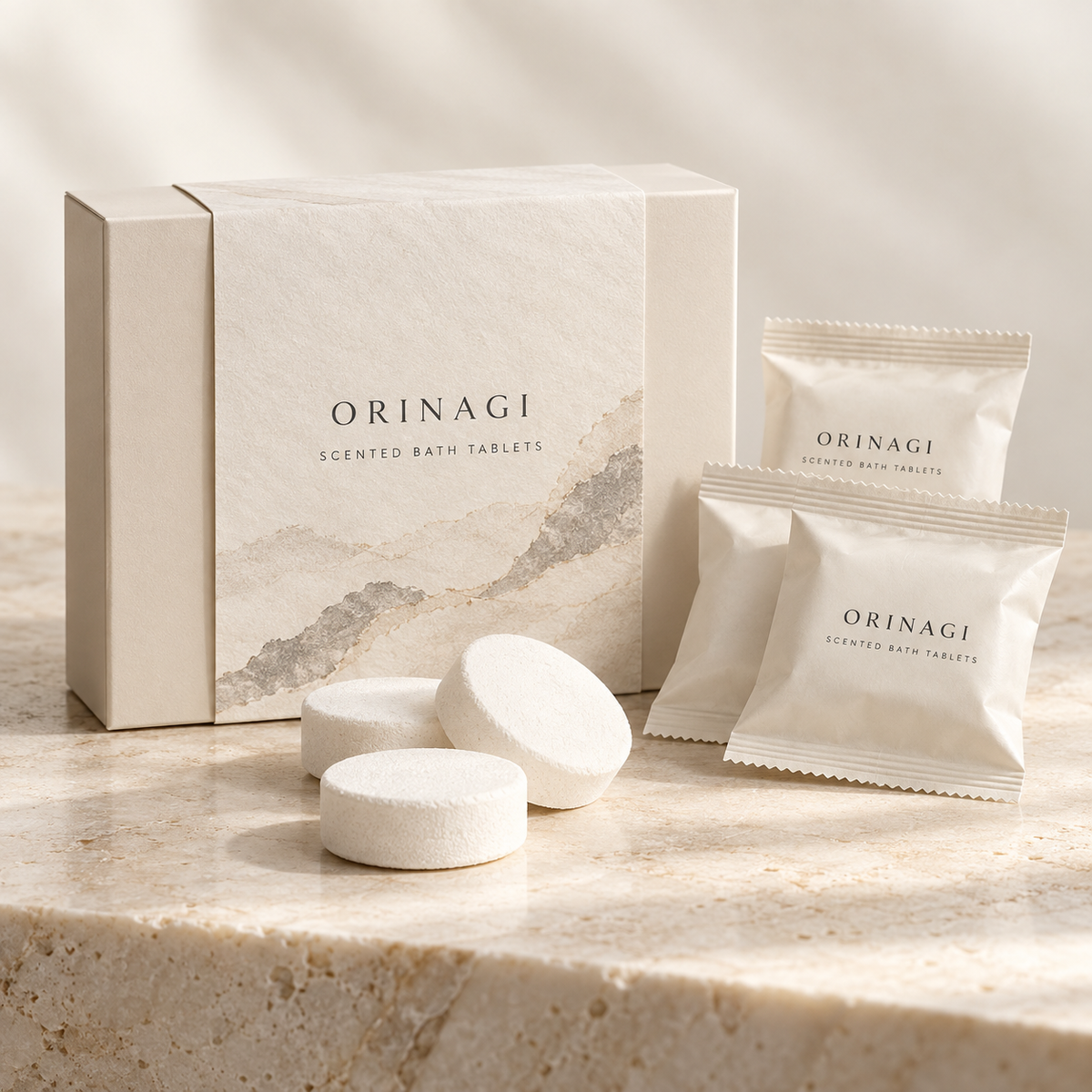 ORINAGI Scented Bath Tablets — product concept