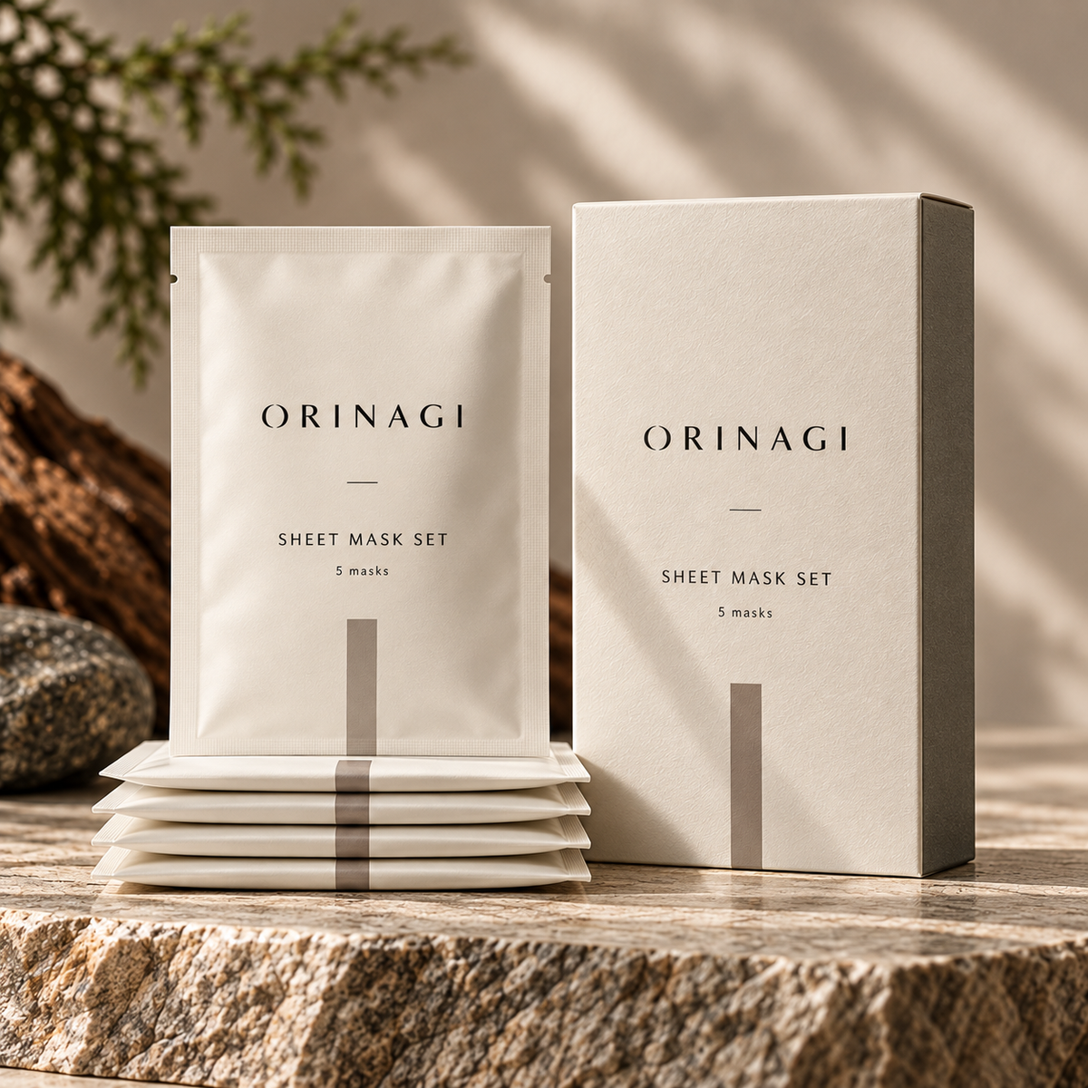 ORINAGI Sheet Mask Set — packaging concept