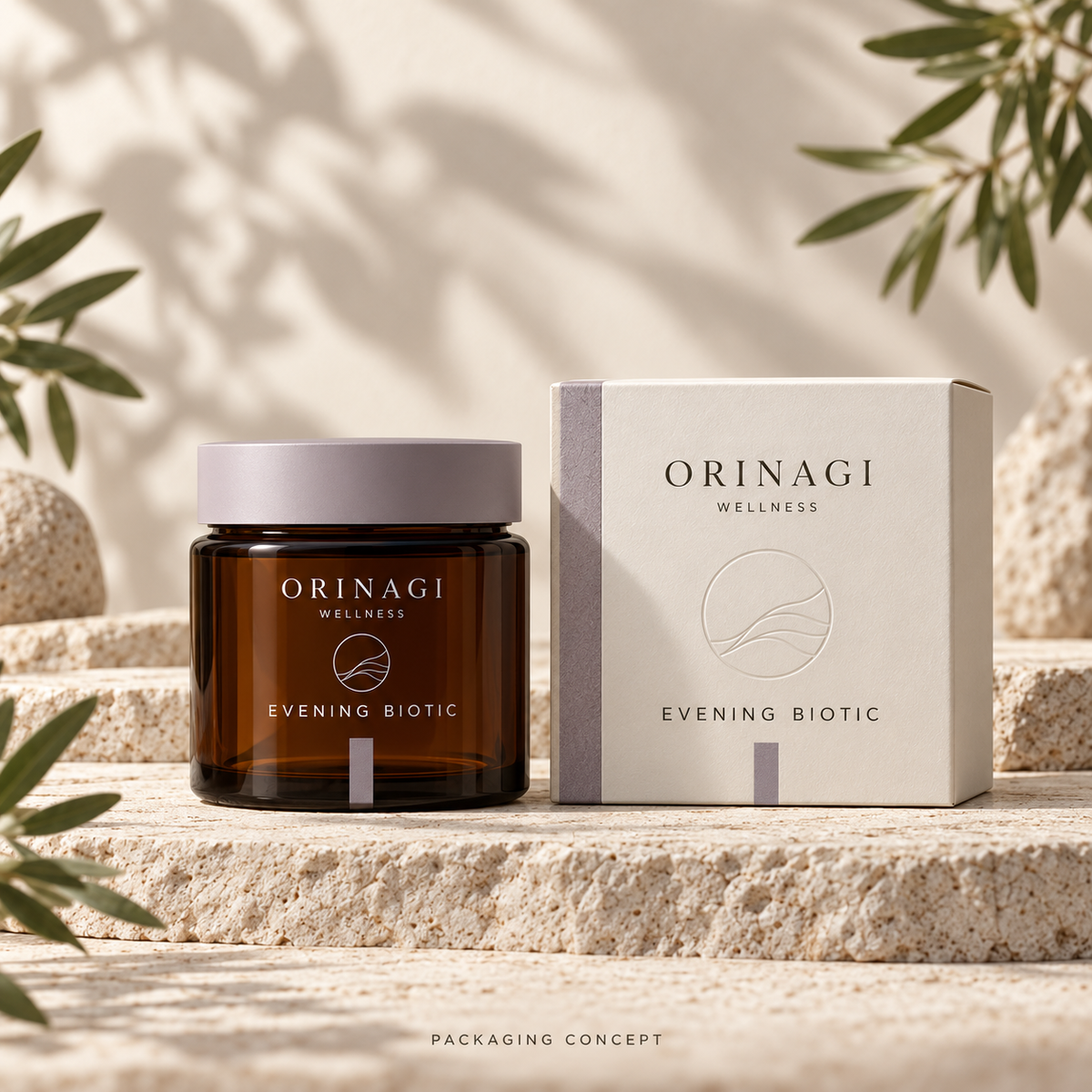ORINAGI Wellness EVENING BIOTIC — packaging concept