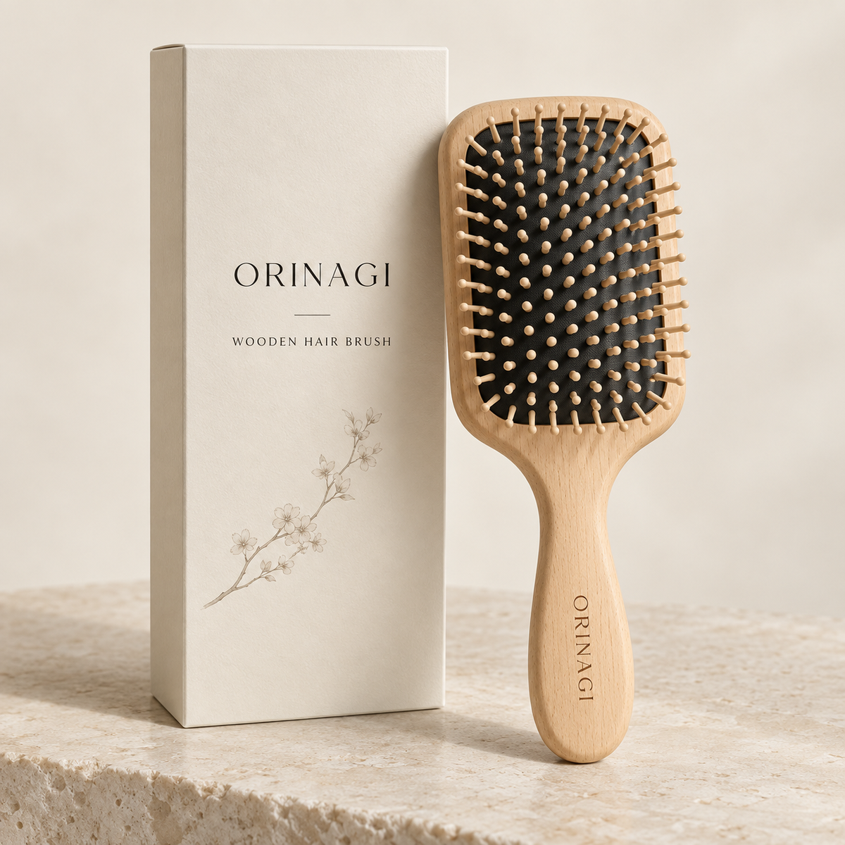 ORINAGI Wooden Hair Brush — product concept
